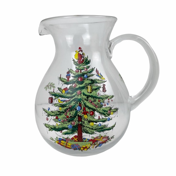 Spode Christmas Tree Holiday Glass 96 oz. Pitcher - Picture 2 of 5